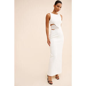 Anthropologie x Tojha - White Sleeveless Maxi Dress with Side Cut-Outs, Size 4